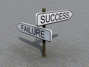 success and failure directional signs